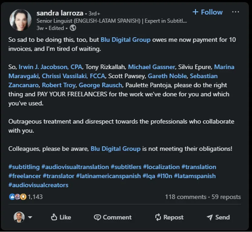 Blue Digital Payment Issue - Sandra Larroza