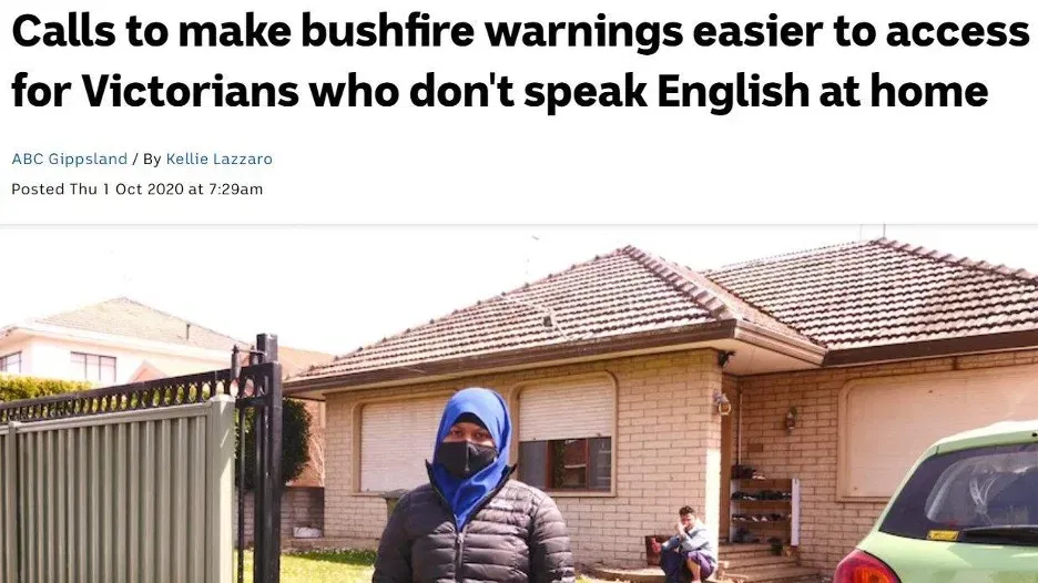Calls to make bushfire warnings easier to access for Victorians who don’t speak English at home..webp