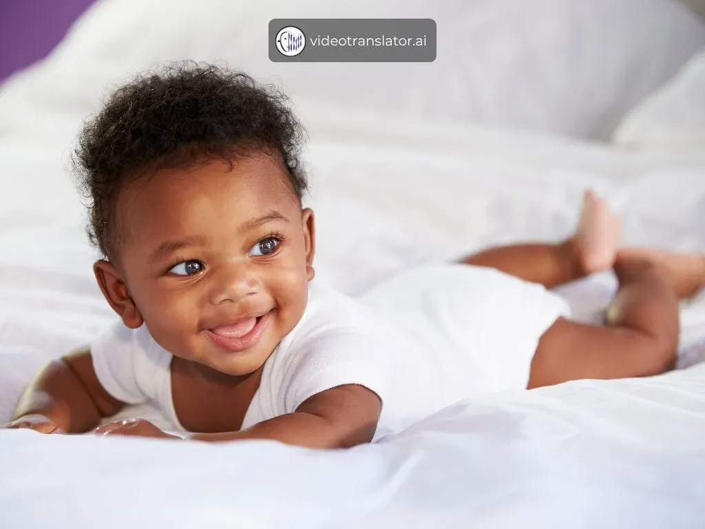 a baby showing cute smile
