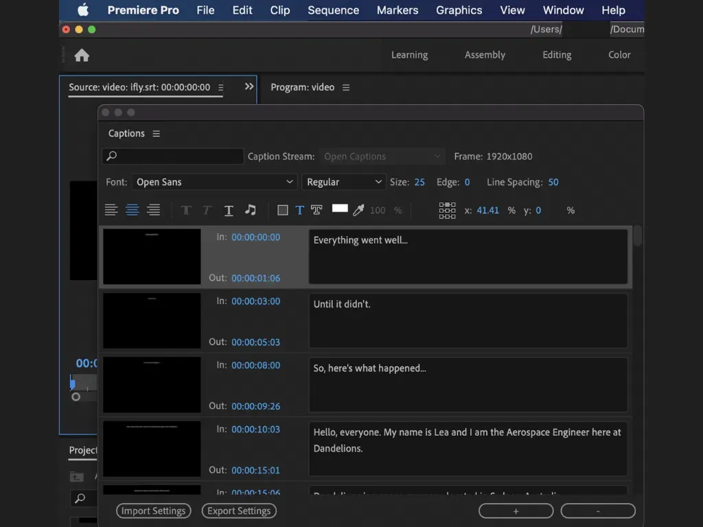 Individually edit your subtitle at Adobe Premiere Pro.webp