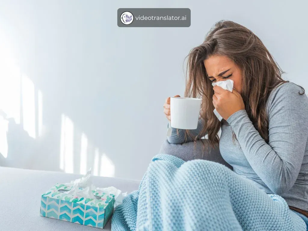 a woman with cold