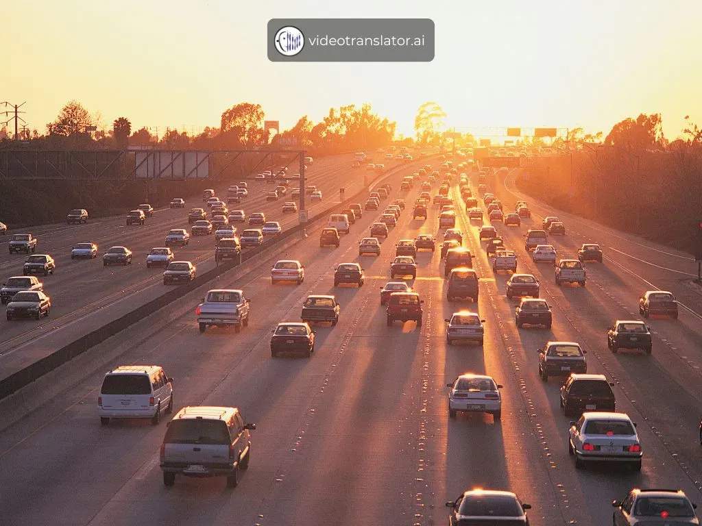 line of cars on the road