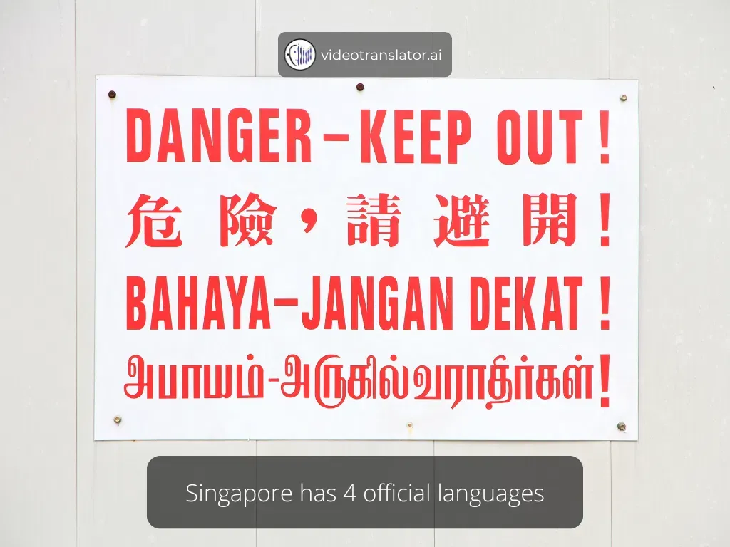 Singapore has 4 official languages