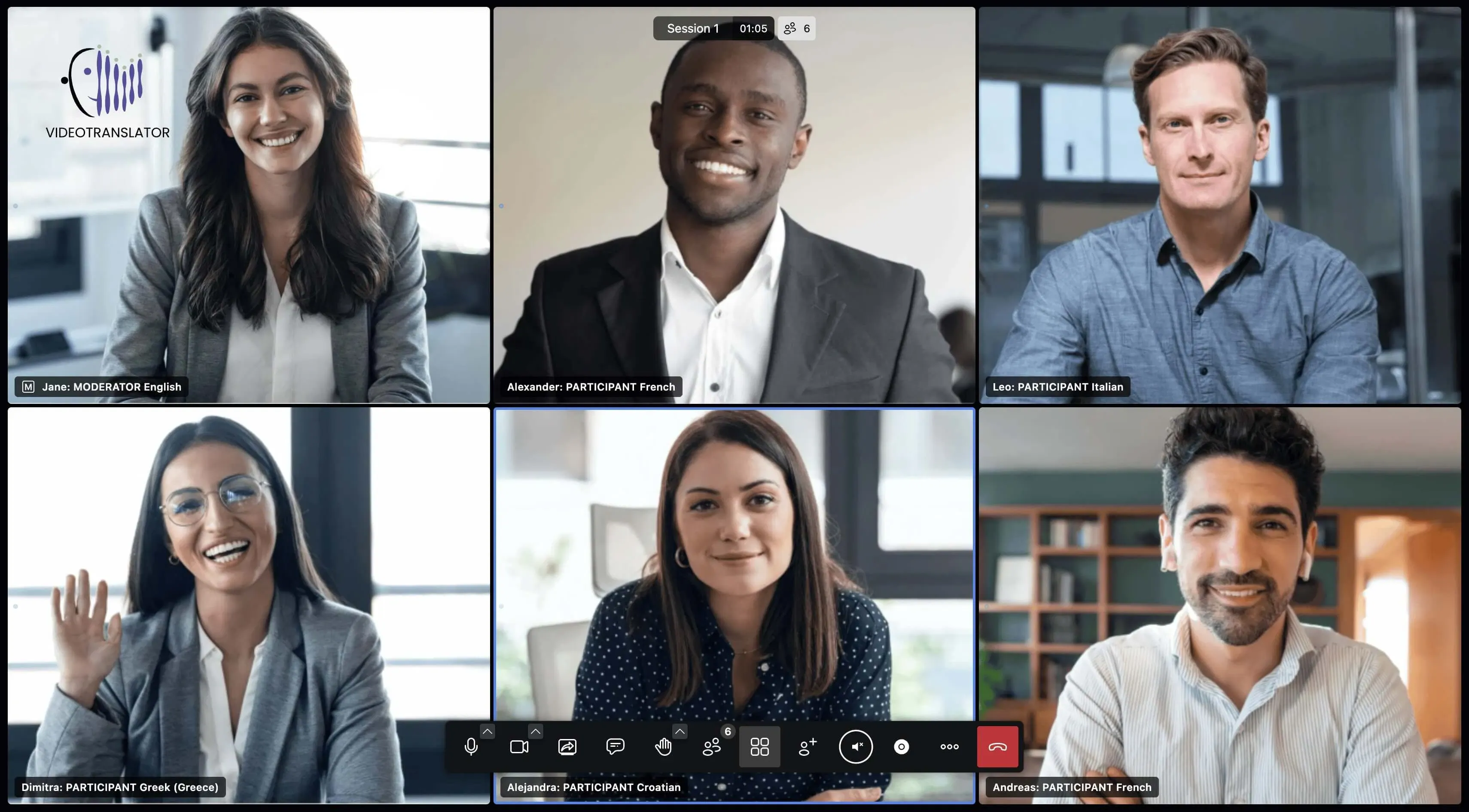 VideoTranslatorAI Multilingual Video Call