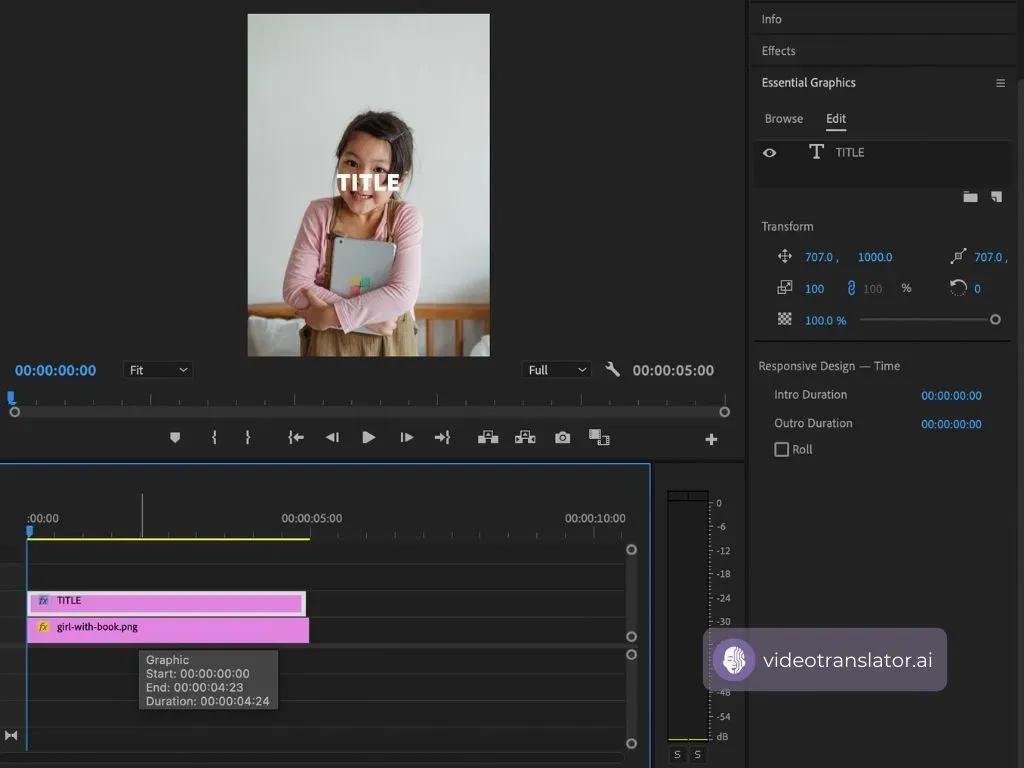 Use essential graphics to add text in premiere pro