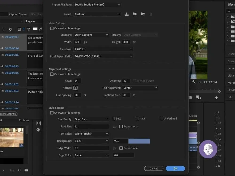 editing subtitle in premiere pro