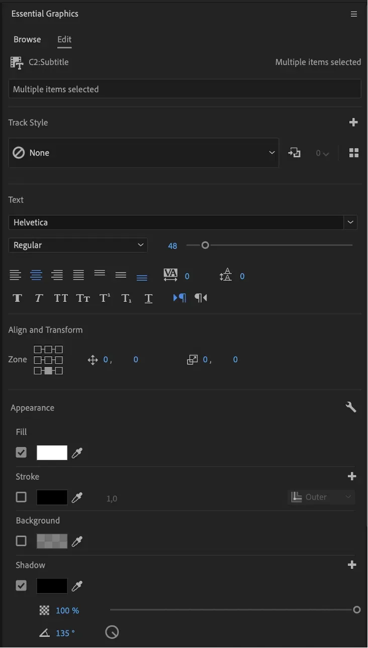 customise subtitle style - adobe premiere pro 2024