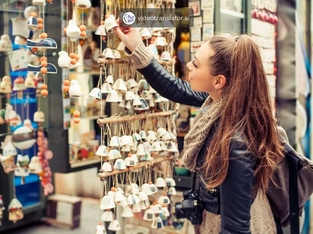 women choosing souvenirs
