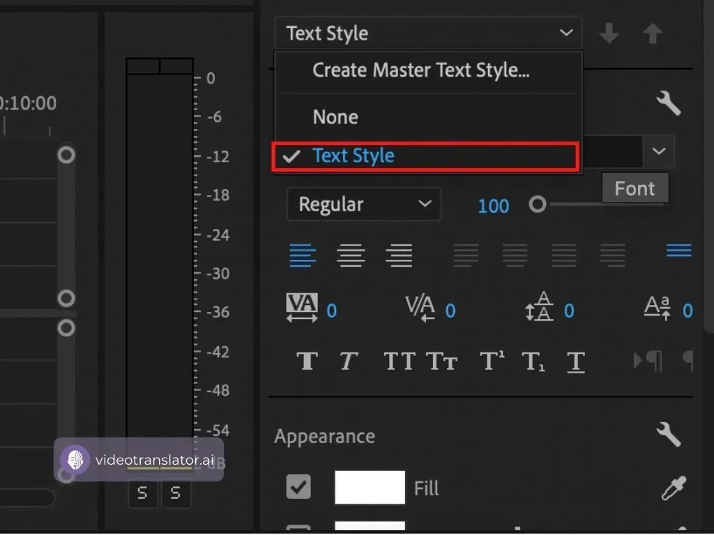 use your master style to unify all of your text designs throughout the video