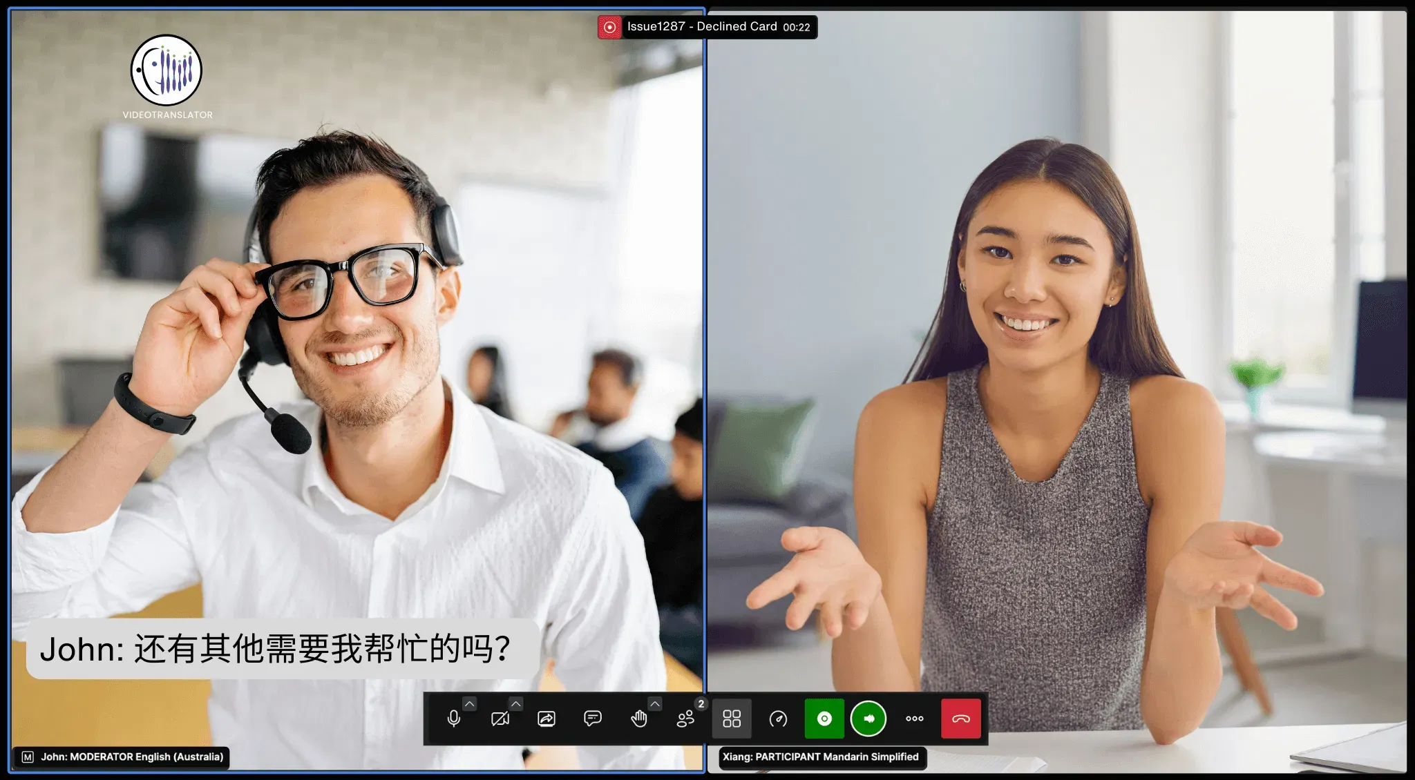 videotranslatorai multilingual video call